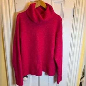 SO Goods For Life Sweater Womens Large Pink Turtleneck Chunky Knit Cozy
